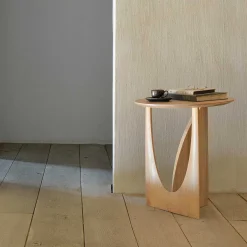 Geometric Side Table, Oak