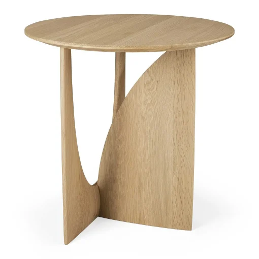 Geometric Side Table, Oak