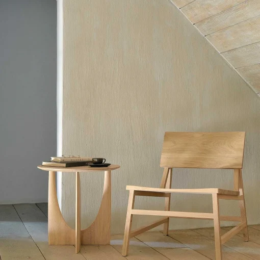 Geometric Side Table, Oak