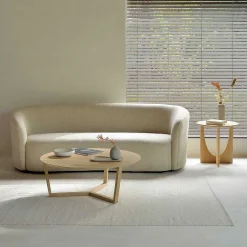 Geometric Side Table, Oak