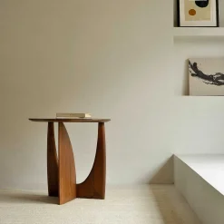 Geometric Side Table, Teak