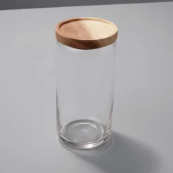 Glass Container with Acacia Lid Large