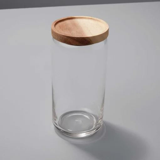 Glass Container with Acacia Lid Large