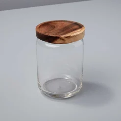 Glass Container with Acacia Lid Medium