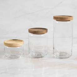 Glass Containers, Set of 3