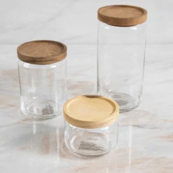 Glass Containers, Set of 3