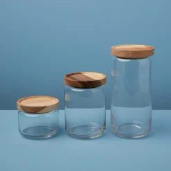 Glass Containers, Set of 3