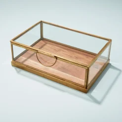 Glass Display Case with Wood Base Small^Be Home Hot