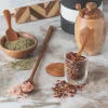Glass Mini Cellar with Teak Lid & Spoon