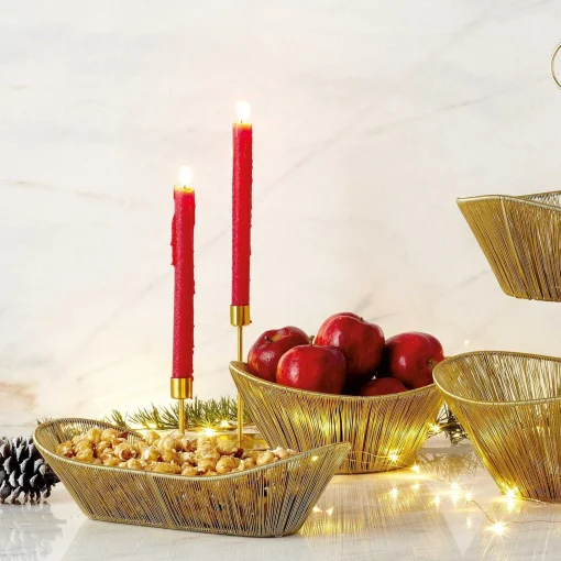 Gold Rhythm Wire Oval Basket