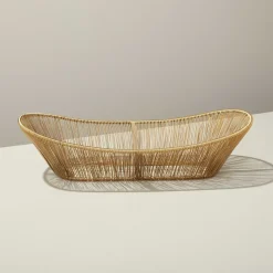 Gold Rhythm Wire Oval Basket