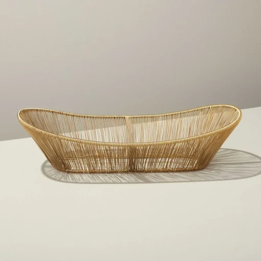 Gold Rhythm Wire Oval Basket
