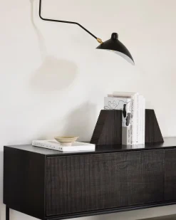 Grooves Dark Brown Mahogany Bookends, Set Of 2^Be Home Discount