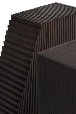 Grooves Dark Brown Mahogany Bookends, Set Of 2^Be Home Discount