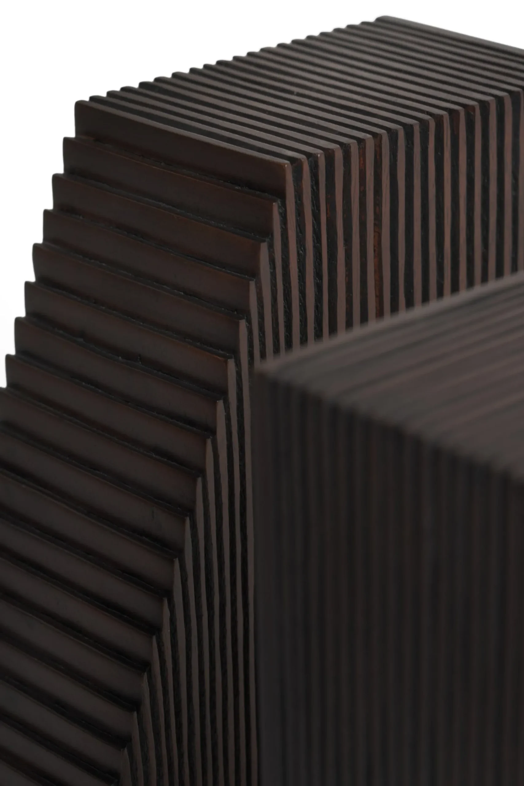 Grooves Dark Brown Mahogany Bookends, Set Of 2^Be Home Discount