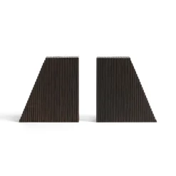 Grooves Dark Brown Mahogany Bookends, Set Of 2^Be Home Discount