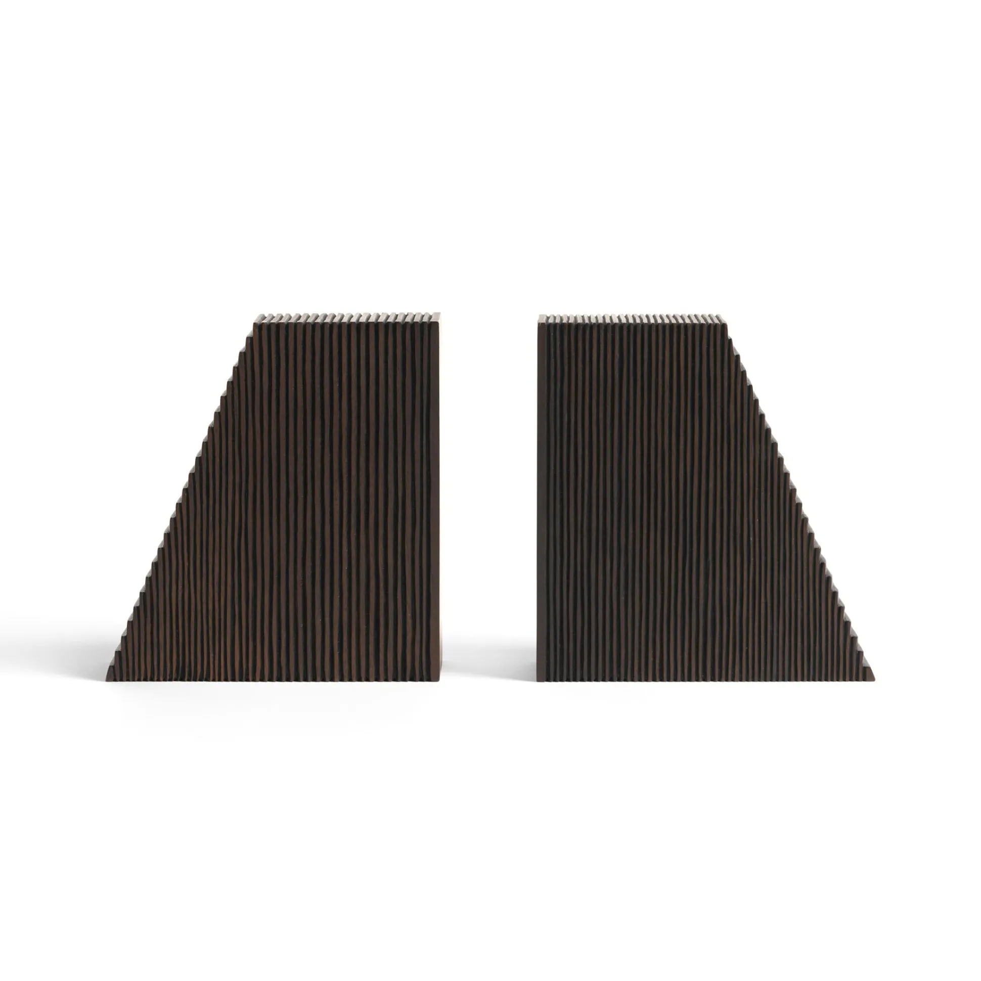 Grooves Dark Brown Mahogany Bookends, Set Of 2^Be Home Discount
