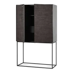 Grooves Solid Teak Cabinet