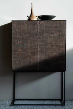 Grooves Solid Teak Cabinet