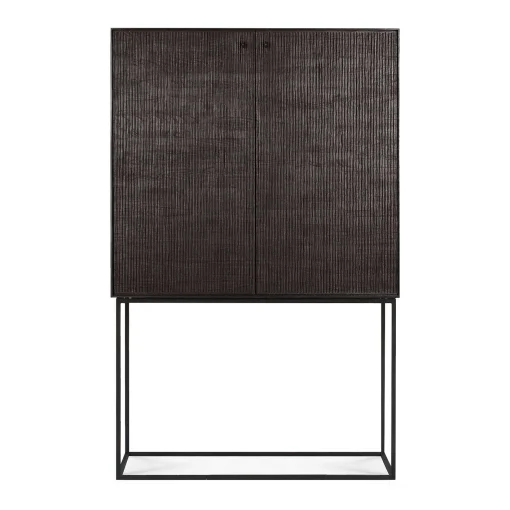 Grooves Solid Teak Cabinet