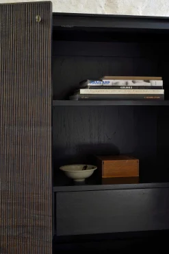 Grooves Solid Teak Cabinet