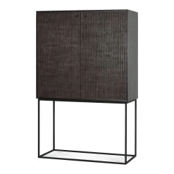 Grooves Solid Teak Cabinet