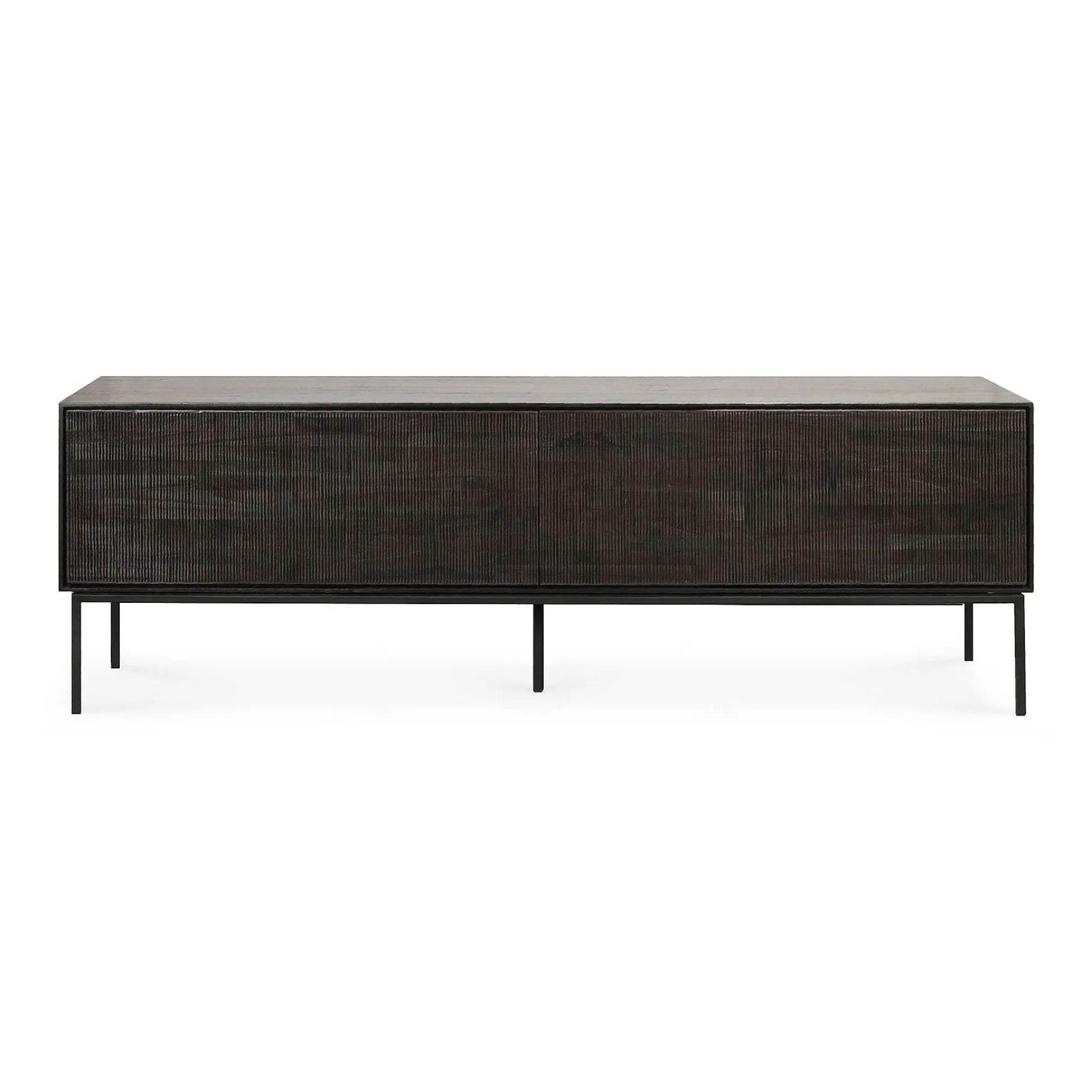 Grooves Solid Teak Media Console, 64"
