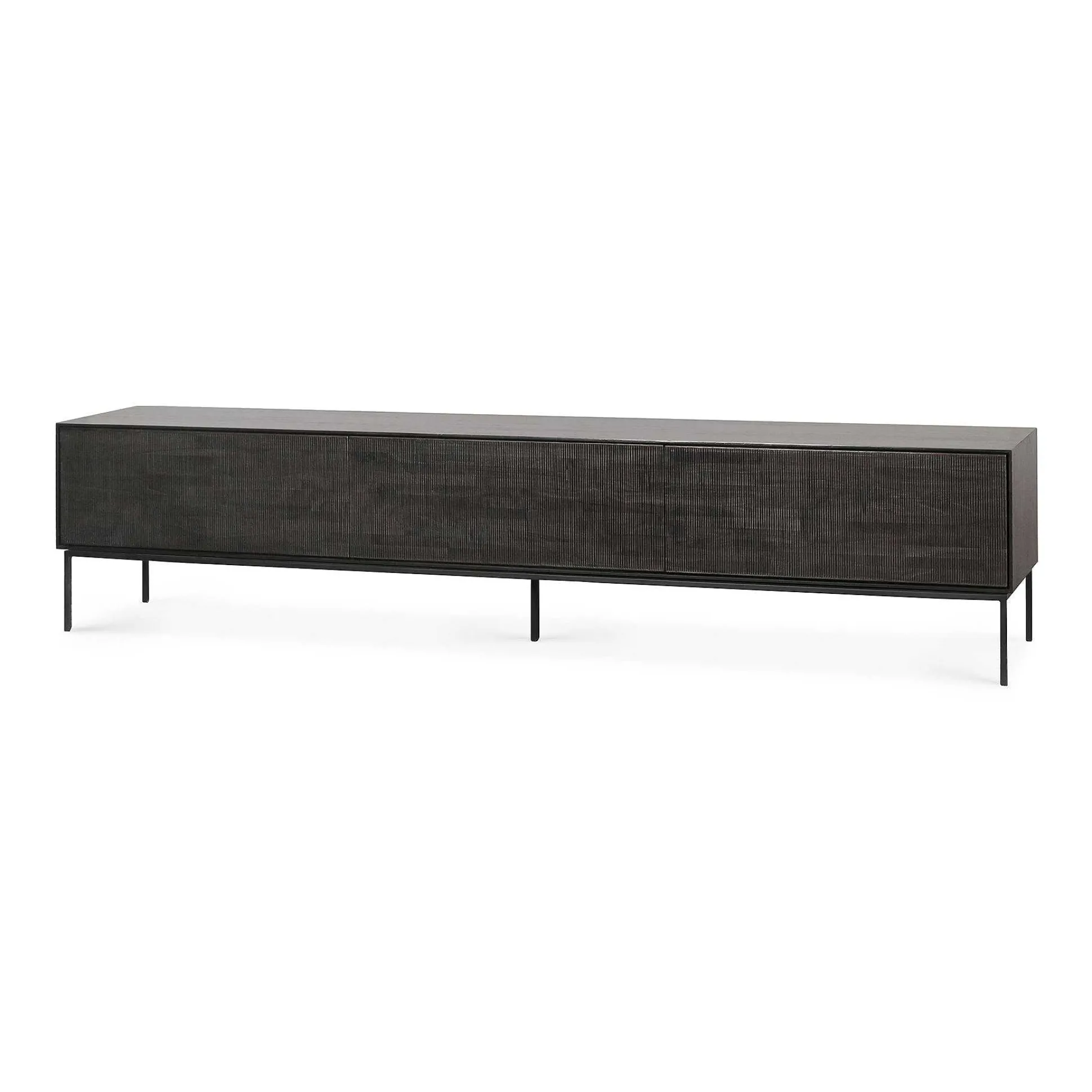 Grooves Solid Teak Media Console, 95.5"