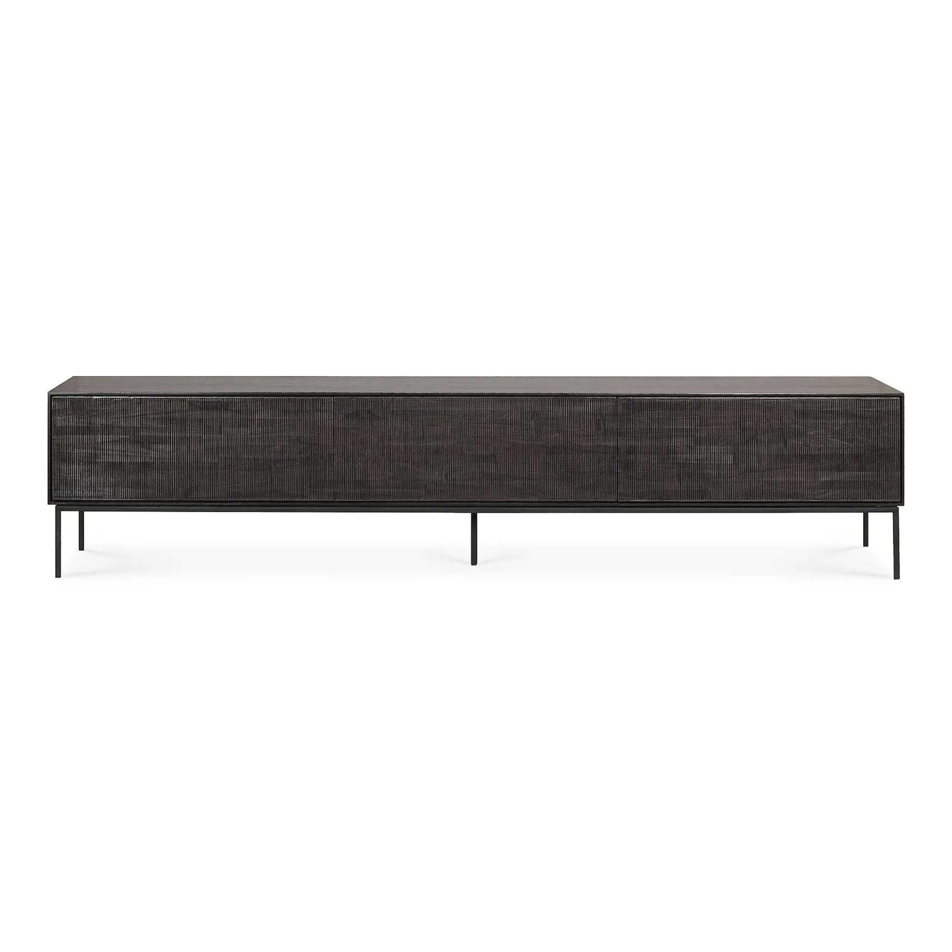 Grooves Solid Teak Media Console, 95.5"