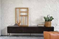 Grooves Solid Teak Media Console, 95.5