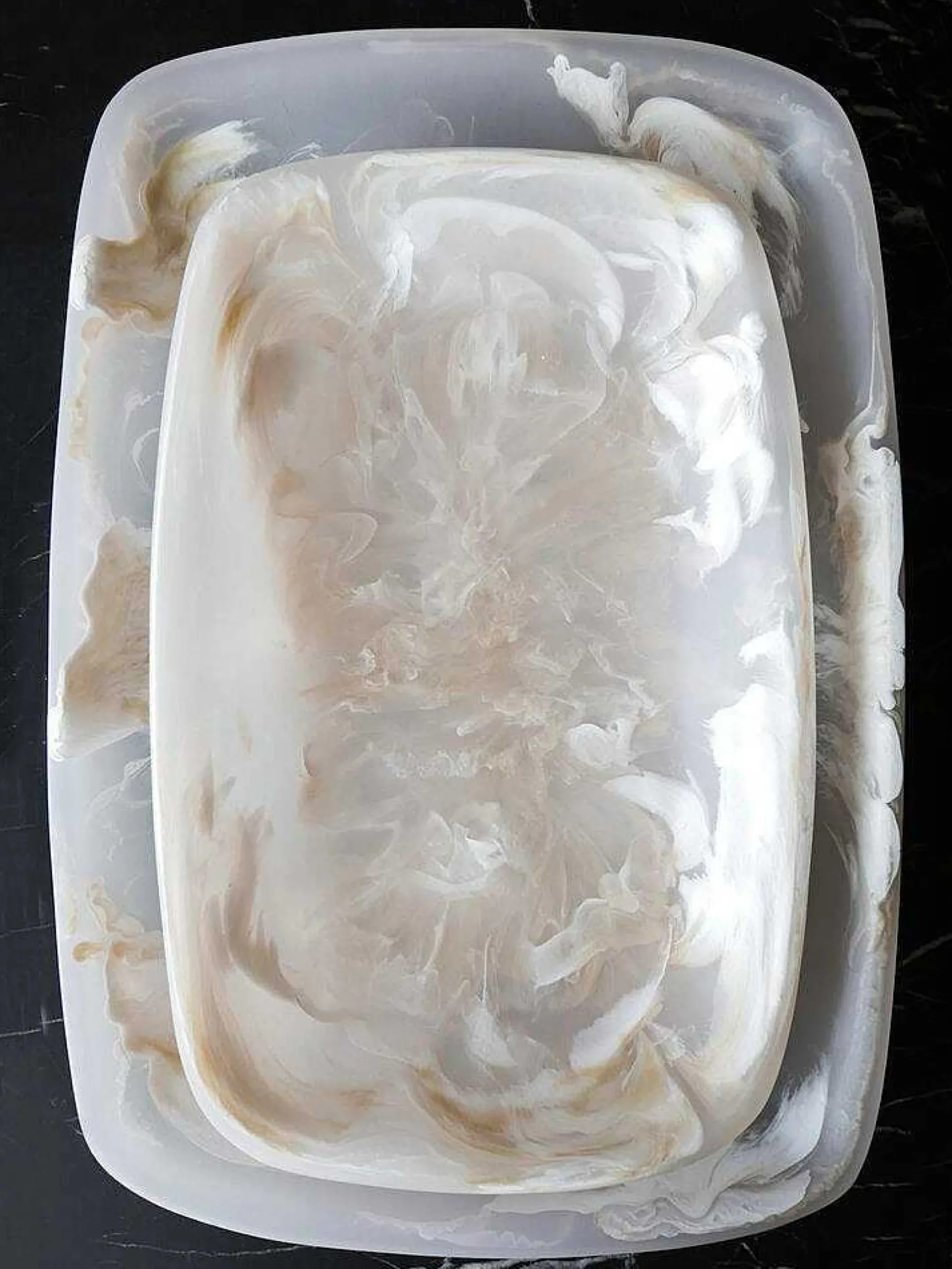 Handmade Resin Tray, Alabaster, Large