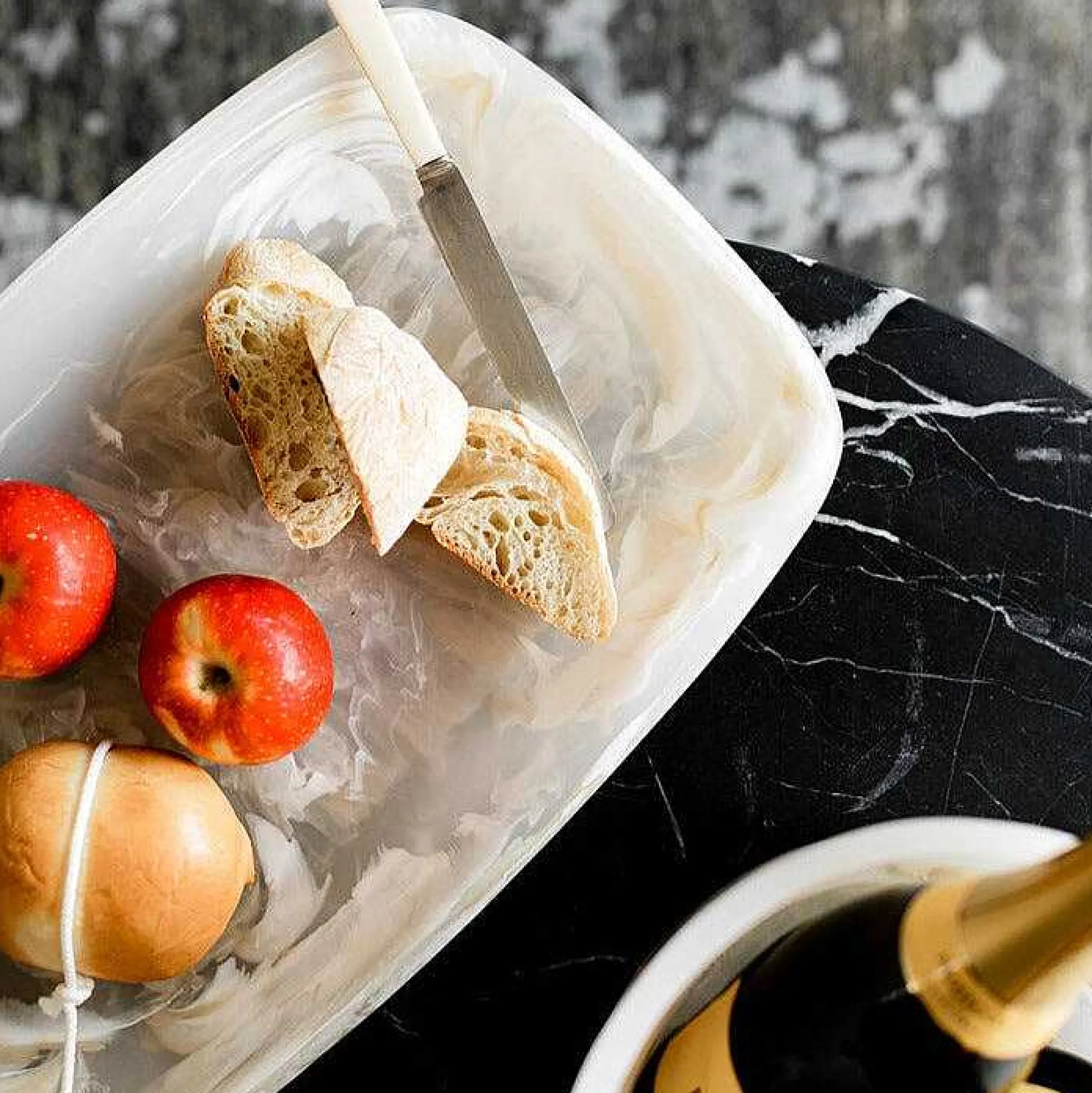 Handmade Resin Tray, Alabaster, Large