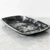 Handmade Resin Tray, Black Marble, Large