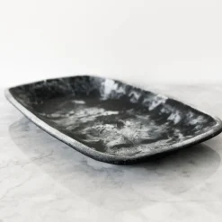 Handmade Resin Tray, Black Marble, Medium^Be Home Hot