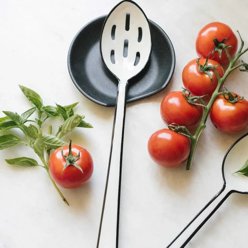 Harlow Slotted Spoon, White