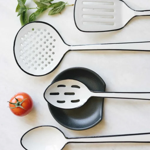 Harlow Slotted Spoon, White