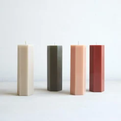 Hexagon Pillar Candle, Moss^Be Home Flash Sale