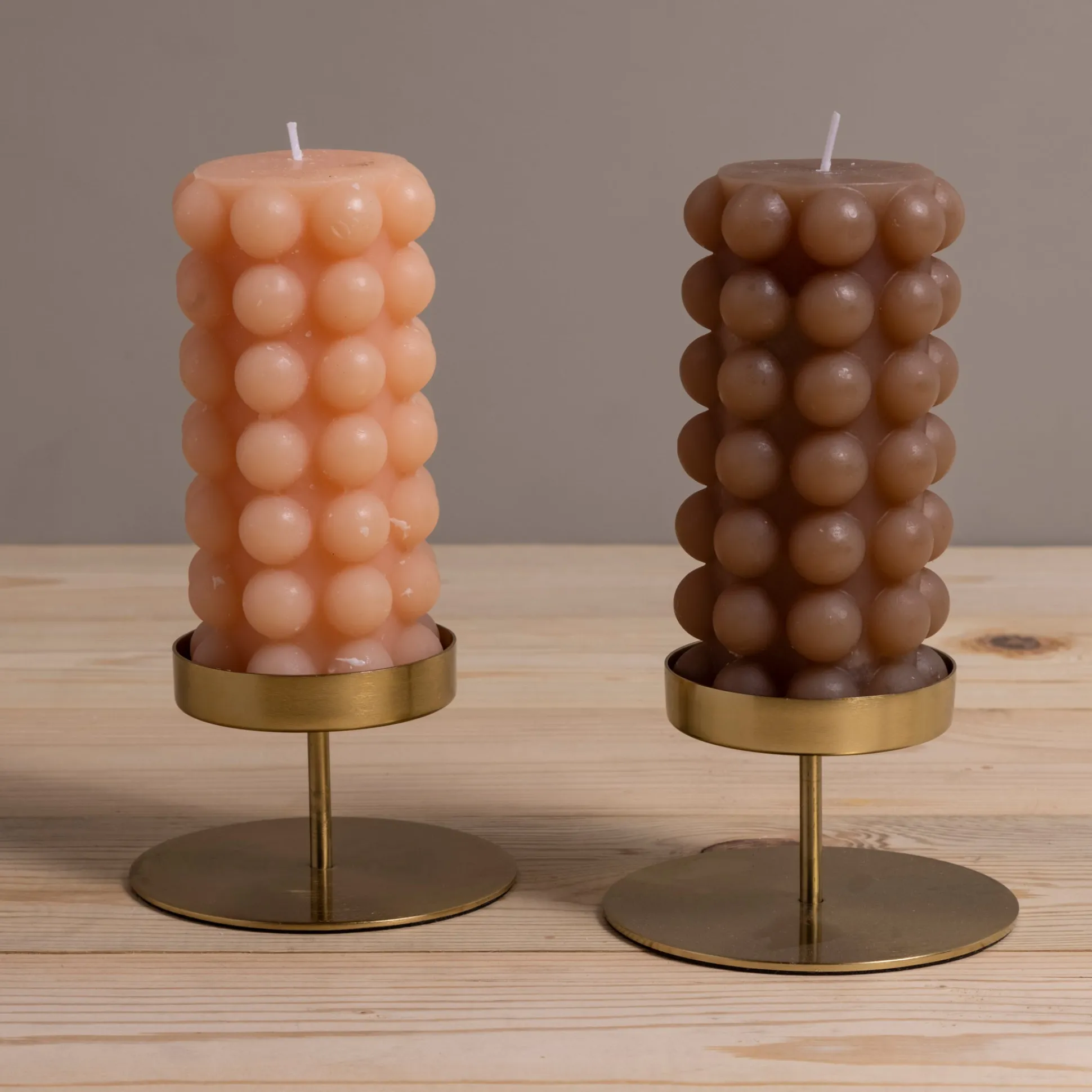 Hobnail Pillar Candle, Cappuccino^Be Home Outlet