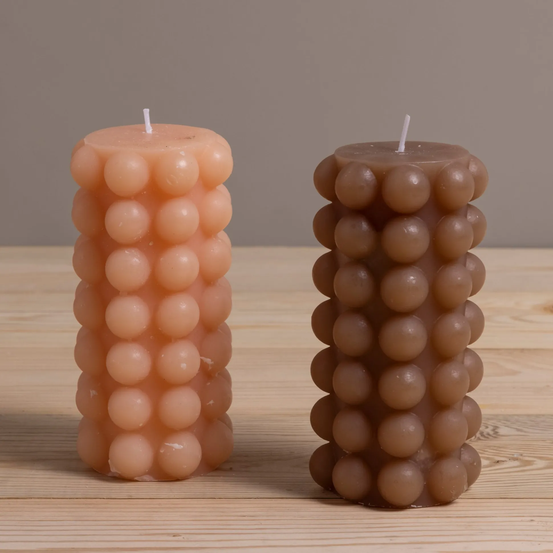 Hobnail Pillar Candle, Cappuccino^Be Home Outlet