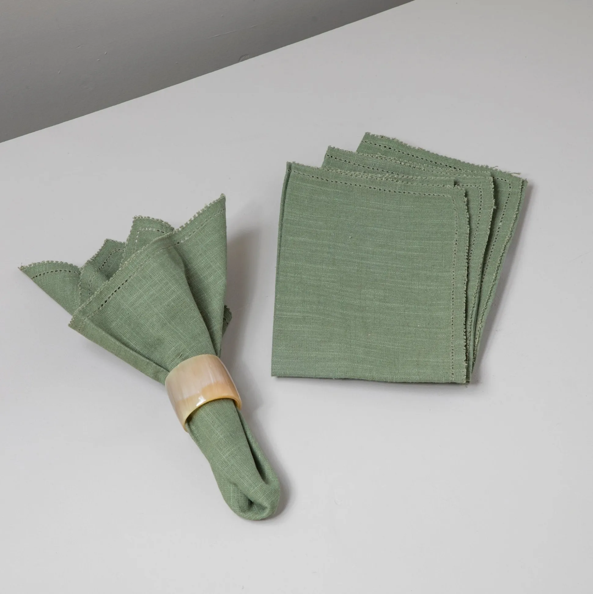 Hudson Napkins, Set of 4, Olive^Be Home Online