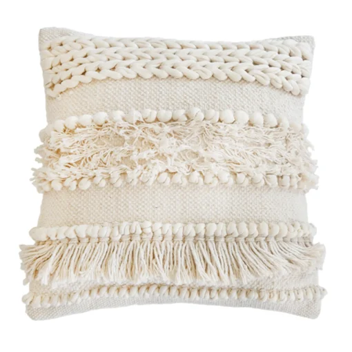 Iman Hand-Loomed Square Pillow, Ivory^Be Home Online