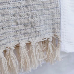 Isla Handwoven Oversized Throw, French Blue^Be Home Shop