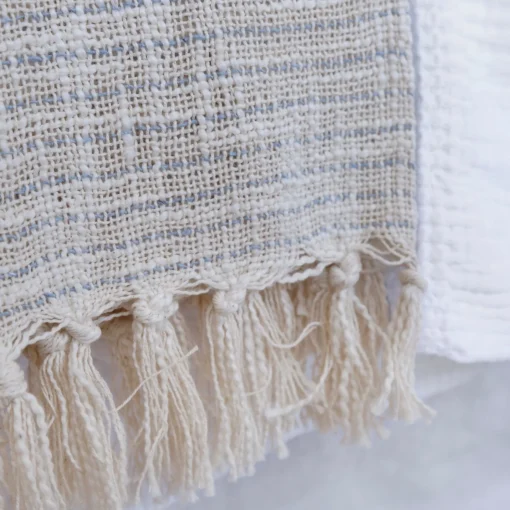Isla Handwoven Oversized Throw, French Blue^Be Home Shop