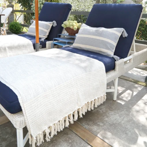 Isla Handwoven Oversized Throw, French Blue^Be Home Shop