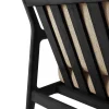 Jack Solid Black Teak Outdoor 2 Seater Sofa, Natural Fabric