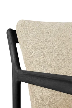 Jack Solid Black Teak Outdoor 2 Seater Sofa, Natural Fabric