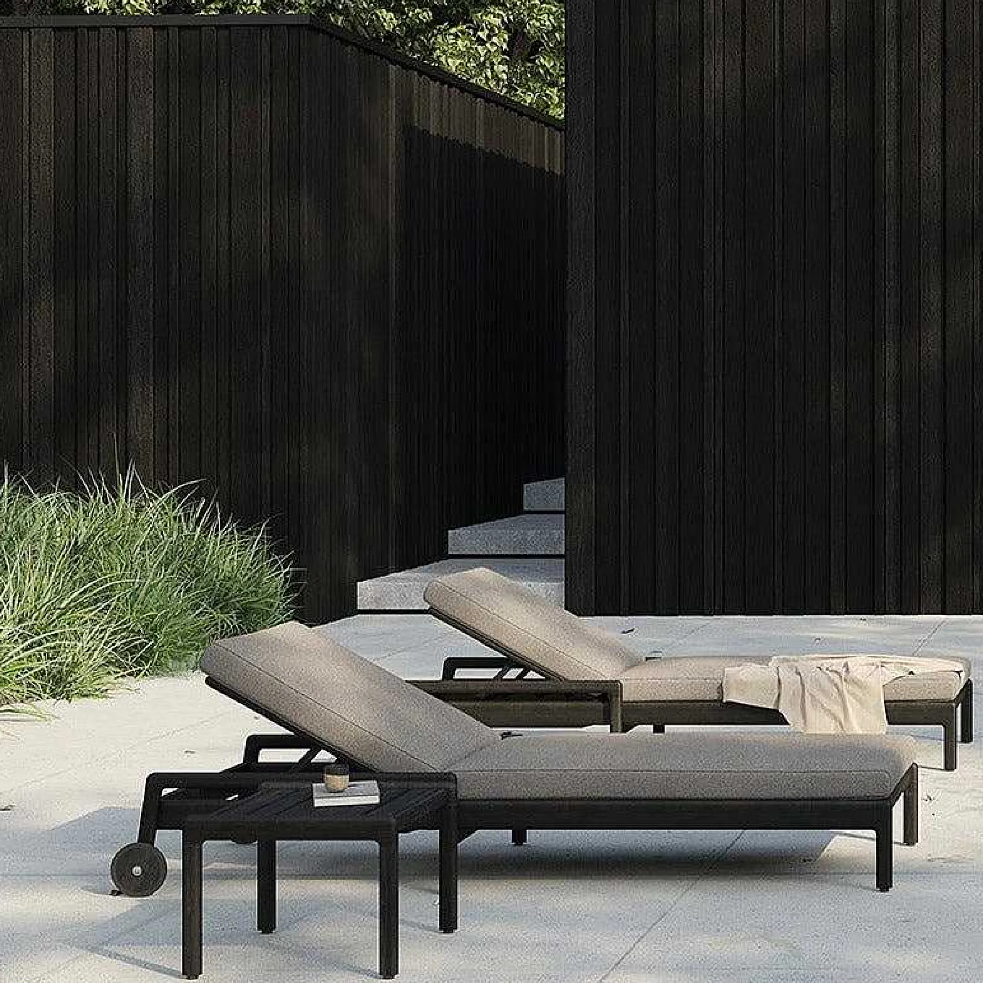 Jack Solid Black Teak Outdoor Side Table