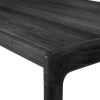 Jack Solid Black Teak Outdoor Coffee Table, 47.5