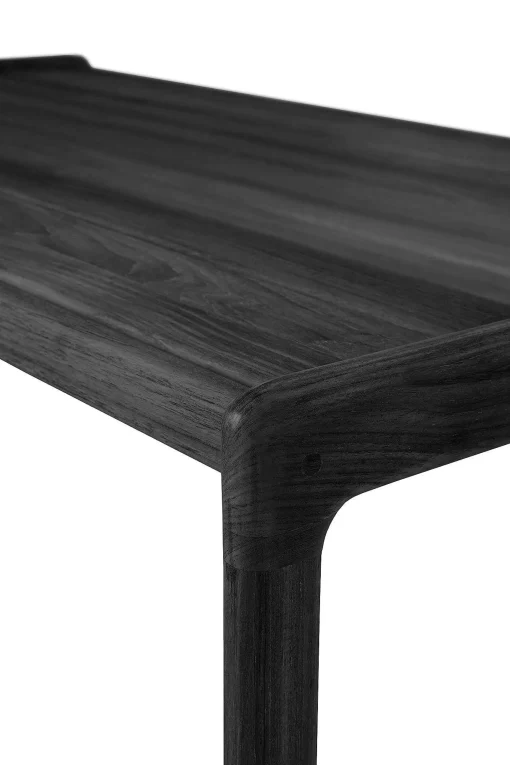 Jack Solid Black Teak Outdoor Coffee Table, 47.5