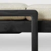 Jack Solid Black Teak Outdoor Adjustable Lounger, Natural Fabric